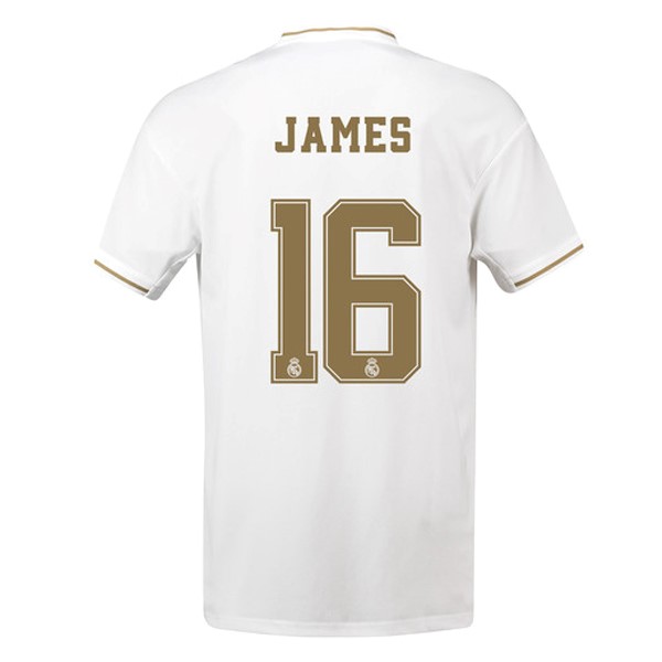Camiseta Real Madrid NO.16 James Primera equipación 2019-2020 Blanco